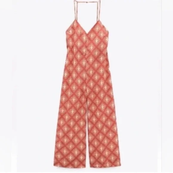NWT Zara Terracotta Jumpsuit - Picture 8 of 10